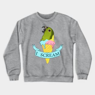 Ice Cream I Scream Yellow Naped Amazon Parrot Crewneck Sweatshirt